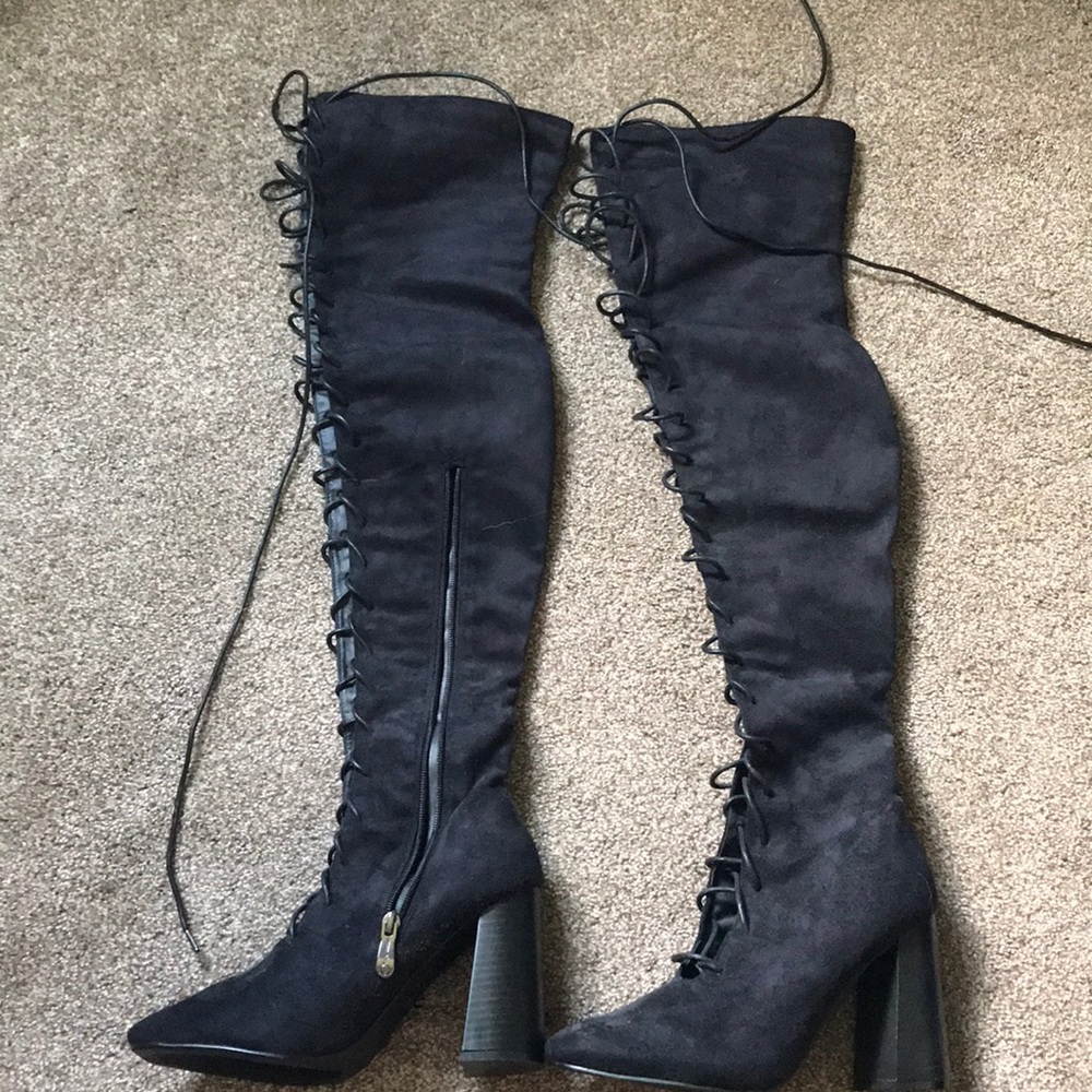 Fashion nova lace up boots